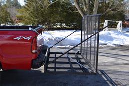 Equipment hauler can be used to haul snowblowers, motorcycle, 4-wheeler, small mowers.  Made to fit a 2" x 2" trailer hitch